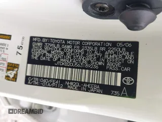 2006 Toyota Prius with VIN JTDKB20U563189236, listed as a IAAI auction lot 41729828 with 205,935 mi miles. Bid and sale history available at carsss.com. Image 9.