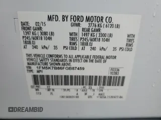 2015 Ford Explorer с VIN 1FM5K7B86FGB87459, выставлен на аукционе Copart как лот 69516334 с пробегом 101 384 миль миль и Списание • Salvage title. История ставок и продаж доступна на DreamBid. Изображение 13.