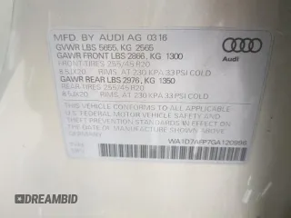 2016 Audi Q5 Premium Plus z VIN WA1D7AFP7GA120996, wystawiony jako Copart lot #52805595 z przebiegiem 75 198 mil mil oraz Szkody całkowita. Historia ofert i sprzedaży dostępna na DreamBid. Obrazek 13.