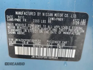 2011 Nissan LEAF SL-e with VIN JN1AZ0CP0BT009532, listed as a IAAI auction lot 41631314 with 83,541 mi miles. Bid and sale history available at carsss.com. Image 9.