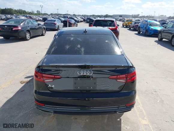 2019 Audi A4 Premium with VIN WAUGMAF41KN018335, listed as a IAAI auction lot 41570587 with 22,795 mi miles. Bid and sale history available at carsss.com. Image 16.