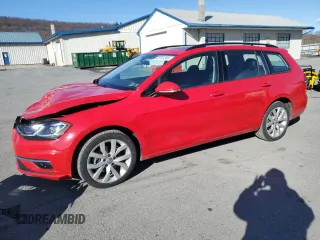 2019 Volkswagen Golf SportWagen S with VIN 3VWY57AUXKM509184, listed as a Copart auction lot 43741345 with 34,145 mi miles and Salvage Title. Bid and sale history available at carsss.com. Image 1.