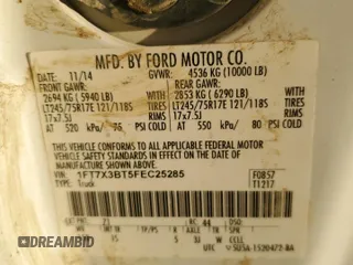 2015 Ford F-350 z VIN 1FT7X3BT5FEC25285, wystawiony jako Copart lot #73368374 z przebiegiem 250 411 mil mil oraz Czysty tytuł • Clean title. Historia ofert i sprzedaży dostępna na DreamBid. Obrazek 12.