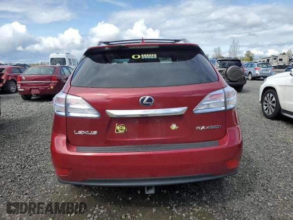 2010 Lexus RX 450h with VIN JTJBC1BAXA2403465, listed as a Copart auction lot 51248335 with 128,932 mi miles and Salvage Title. Bid and sale history available at DreamBid. Image 6.