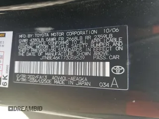 2007 Toyota Camry CE with VIN JTNBE46K173059539, listed as a Copart auction lot 48321025 with 135,688 mi miles and Salvage Title. Bid and sale history available at carsss.com. Image 12.