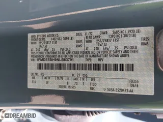 2022 Ford Bronco with VIN 1FMDE5BH9NLB83791, listed as a IAAI auction lot 42020801 with 26,141 mi miles. Bid and sale history available at carsss.com. Image 9.