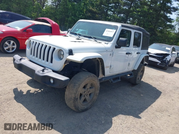 2018 Jeep Wrangler Unlimited Sport S with VIN 1C4HJXDGXJW146873, listed as a IAAI auction lot 42404813 with 73,929 mi miles and . Bid and sale history available at DreamBid. Image 18.