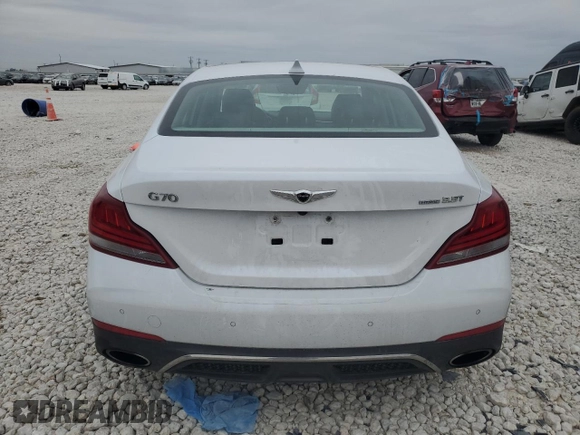 2019 Genesis G70 Dynamic with VIN KMTG34LE3KU014251, listed as a Copart auction lot 87297734 with 97,705 mi miles and Salvage Title. Bid and sale history available at DreamBid. Image 6.