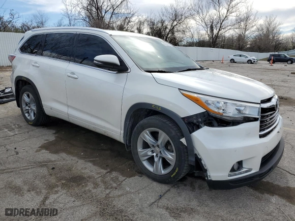 2015 Toyota Highlander Limited with VIN 5TDDKRFH9FS137585, listed as a Copart auction lot 49834255 with 138,281 mi miles and Salvage Title. Bid and sale history available at carsss.com. Image 4.