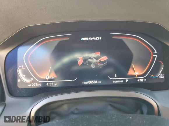 2023 BMW 4 Series M440i xDrive with VIN WBA13AR06PCL24743, listed as a Copart auction lot 70877503 with 6,584 mi miles and . Bid and sale history available at DreamBid. Image 9.