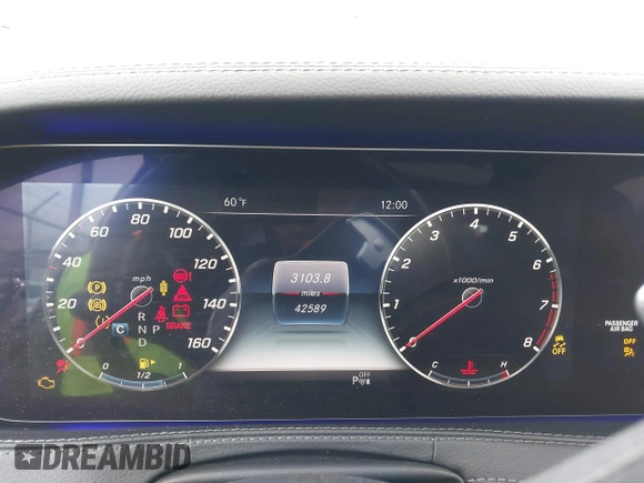 2019 Mercedes-Benz S 450 z VIN WDDUG6EB5KA463880, wystawiony jako IAAI lot #42230868 z przebiegiem 42 589 mil mil oraz . Historia ofert i sprzedaży dostępna na DreamBid. Obrazek 7.