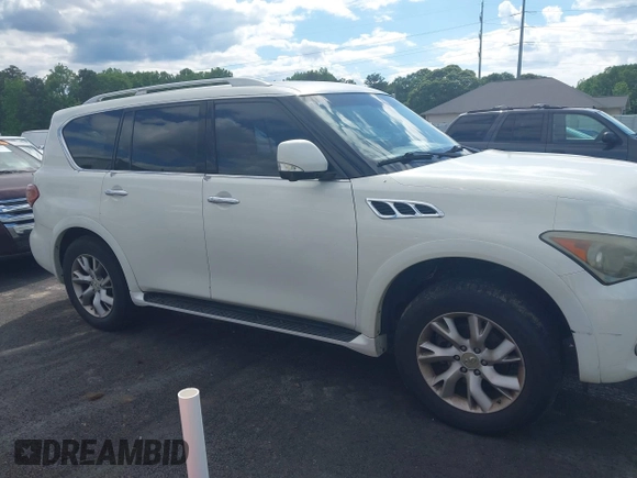 2012 Infiniti QX56 7-passenger with VIN JN8AZ2NF2C9519509, listed as a IAAI auction lot 42191986 with 190,131 mi miles and . Bid and sale history available at DreamBid. Image 13.