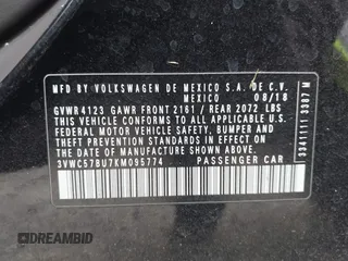2019 Volkswagen Jetta S z VIN 3VWC57BU7KM095774, wystawiony jako IAAI lot #42258531 z przebiegiem Nie podano mil oraz . Historia ofert i sprzedaży dostępna na DreamBid. Obrazek 9.