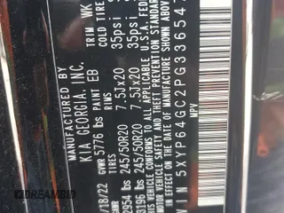 2023 Kia Telluride S z VIN 5XYP64GC2PG336547, wystawiony jako Copart lot #59842825 z przebiegiem 29 679 mil mil oraz Szkoda całkowita • Salvage title. Historia ofert i sprzedaży dostępna na DreamBid. Obrazek 12.