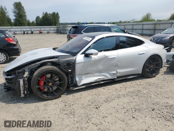 2022 Porsche Taycan GTS with VIN WP0AD2Y14NSA59956, listed as a Copart auction lot 65399344 with 15,466 mi miles and Salvage Title. Bid and sale history available at DreamBid. Image 1.
