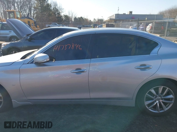 2014 Infiniti Q50 Premium with VIN JN1BV7AR9EM686042, listed as a IAAI auction lot 41737846 with 107,729 mi miles. Bid and sale history available at carsss.com. Image 14.