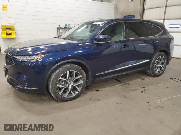 2022 Acura MDX w/Technology Package with VIN 5J8YE1H40NL050082, listed as a Copart auction lot 84597174 with 19,849 mi miles and Salvage Title. Bid and sale history available at carsss.com. Image 1.