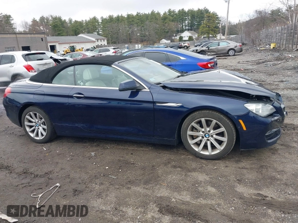 2013 BMW 6 Series 640i with VIN WBALW7C51DDX58713, listed as a IAAI auction lot 42005436 with 77,563 mi miles and . Bid and sale history available at carsss.com. Image 14.