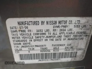 2007 Infiniti M45 Sdn with VIN JNKBY01E17M400971, listed as a IAAI auction lot 41689162 with 214,776 mi miles. Bid and sale history available at carsss.com. Image 9.