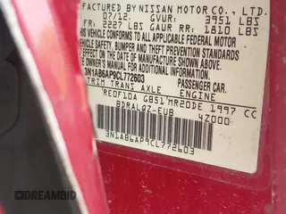 2012 Nissan Sentra SR with VIN 3N1AB6AP9CL772603, listed as a IAAI auction lot 41919844 with Not Provided miles and . Bid and sale history available at DreamBid. Image 9.