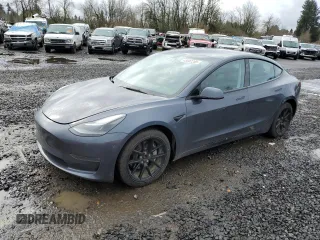 2023 Tesla Model 3 Long Range with VIN 5YJ3E1EB6PF686927, listed as a Copart auction lot 45602285 with 46,534 mi miles and Salvage Title. Bid and sale history available at DreamBid. Image 1.