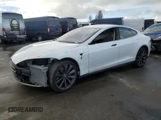 2012 Tesla Model S Performance with VIN 5YJSA1DP7CFP01496, listed as a Copart auction lot 87177004 with 123,884 mi miles and Salvage Title. Bid and sale history available at carsss.com. Image 1.