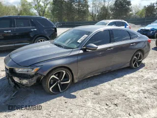 2018 Honda Accord Sedan Sport 1.5T with VIN 1HGCV1F37JA166146, listed as a Copart auction lot 52901905 with 130,509 mi miles and Salvage Title. Bid and sale history available at carsss.com. Image 1.