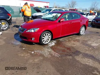 2009 Lexus IS 250 with VIN JTHCK262295031275, listed as a IAAI auction lot 41976845 with 264,375 mi miles and . Bid and sale history available at carsss.com. Image 2.