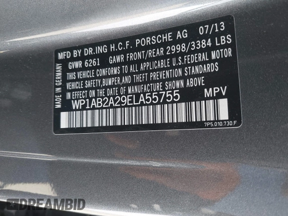 2014 Porsche Cayenne S с VIN WP1AB2A29ELA55755, выставлен на аукционе IAAI как лот 42653023 с пробегом 119 560 миль миль и . История ставок и продаж доступна на DreamBid. Изображение 9.