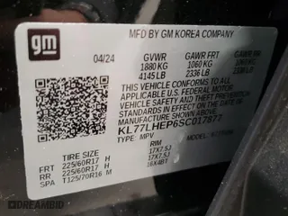2025 Chevrolet Trax LT with VIN KL77LHEP6SC017877, listed as a Copart auction lot 49840515 with 2,412 mi miles and Salvage Title. Bid and sale history available at carsss.com. Image 13.