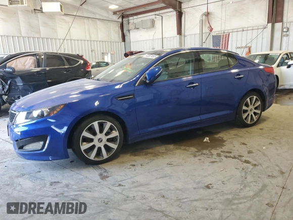 2013 Kia Optima SX with VIN 5XXGR4A62DG207203, listed as a Copart auction lot 64867465 with 111,817 mi miles and Clean title. Bid and sale history available at DreamBid. Image 1.