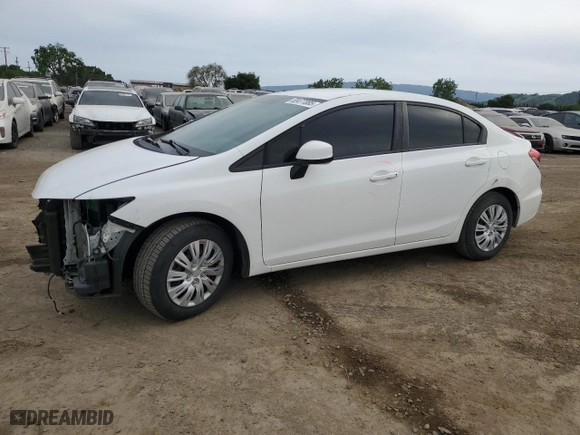 2013 Honda Civic Sdn LX with VIN 19XFB2F59DE213416, listed as a Copart auction lot 53477085 with 69,753 mi miles and Salvage Title. Bid and sale history available at carsss.com. Image 1.