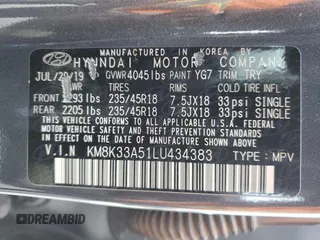 2020 Hyundai Kona Limited z VIN KM8K33A51LU434383, wystawiony jako Copart lot #51692775 z przebiegiem 44 046 mil mil oraz Szkoda całkowita • Salvage title. Historia ofert i sprzedaży dostępna na DreamBid. Obrazek 13.