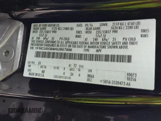 2017 Ford Escape SE с VIN 1FMCU0G94HUB67886, выставлен на аукционе IAAI как лот 42297137 с пробегом 193 600 миль миль и . История ставок и продаж доступна на DreamBid. Изображение 9.