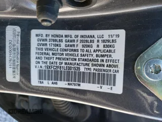 2020 Honda Civic Sedan Sport with VIN 19XFC2F81LE001535, listed as a Copart auction lot 49514835 with 86,974 mi miles and Salvage Title. Bid and sale history available at carsss.com. Image 15.