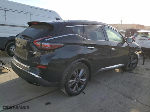 2023 Nissan Murano Platinum with VIN 5N1AZ2DS3PC138539, listed as a Copart auction lot 77108724 with 19,113 mi miles and Salvage Title. Bid and sale history available at carsss.com. Image 3.