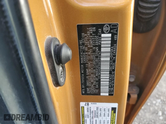 2009 Toyota Matrix z VIN 2T1KU40E99C023747, wystawiony jako Copart lot #56692735 z przebiegiem 190 515 mil mil oraz Czysty tytuł • Clean title. Historia ofert i sprzedaży dostępna na DreamBid. Obrazek 13.