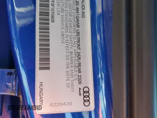 2015 Audi S3 2.0T Premium Plus with VIN WAUBFGFF3F1070605, listed as a Copart auction lot 83051364 with 113,362 mi miles and Clean Title. Bid and sale history available at carsss.com. Image 12.