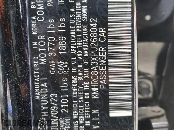 2023 Hyundai Venue SEL с VIN KMHRC8A3XPU268042, выставлен на аукционе Copart как лот 57359425 с пробегом 15 076 миль миль и Списание • Salvage title. История ставок и продаж доступна на DreamBid. Изображение 13.