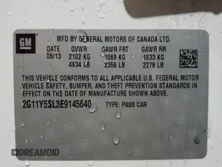 2014 Chevrolet Impala LS z VIN 2G11Y5SL3E9145640, wystawiony jako Copart lot #52095965 z przebiegiem 105 520 mil mil oraz Szkoda całkowita • Salvage title. Historia ofert i sprzedaży dostępna na DreamBid. Obrazek 12.