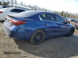 2020 Infiniti Q50 Red Sport 400 with VIN JN1FV7AR6LM660075, listed as a Copart auction lot 48220405 with 56,282 mi miles and Salvage Title. Bid and sale history available at carsss.com. Image 3.
