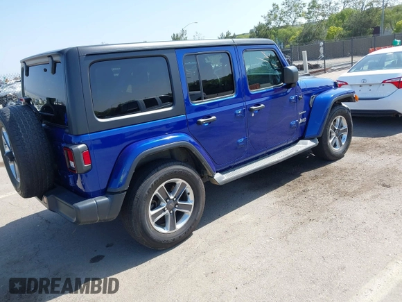 2018 Jeep Wrangler Unlimited Sahara z VIN 1C4HJXEG2JW211116, wystawiony jako IAAI lot #42250718 z przebiegiem 67 771 mil mil oraz . Historia ofert i sprzedaży dostępna na DreamBid. Obrazek 4.