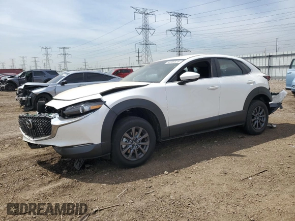 2023 Mazda CX-30 S with VIN 3MVDMBAMXPM586909, listed as a Copart auction lot 55889535 with 21,057 mi miles and Salvage title. Bid and sale history available at DreamBid. Image 1.