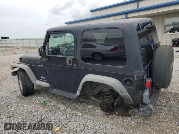 2003 Jeep Wrangler Sport with VIN 1J4FA49S43P321998, listed as a Copart auction lot 60860444 with 109,856 mi miles and Salvage Title. Bid and sale history available at carsss.com. Image 2.