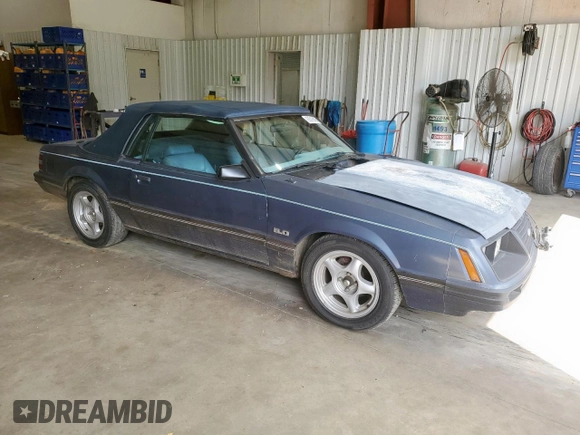1983 Ford Mustang GT with VIN 1FABP27F8DF158802, listed as a Copart auction lot 63516945 with 3,424 mi miles and Salvage title. Bid and sale history available at DreamBid. Image 4.