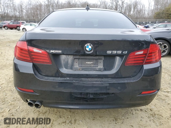 2015 BMW 5 Series 535d xDrive with VIN WBAFV3C5XFD686924, listed as a Copart auction lot 50305025 with Not provided miles and Salvage title. Bid and sale history available at DreamBid. Image 6.
