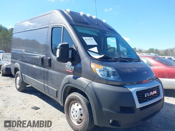 2021 Ram ProMaster Cargo with VIN 3C6LRVBG8ME521322, listed as a IAAI auction lot 41731201 with 52,823 mi miles. Bid and sale history available at carsss.com. Image 1.