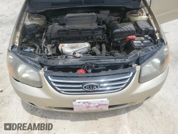 2009 Kia Spectra EX with VIN KNAFE221X95648679, listed as a Copart auction lot 55967485 with 182,740 mi miles and Non Repairable. Bid and sale history available at DreamBid. Image 11.