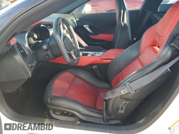 2017 Chevrolet Corvette Z06 2LZ with VIN 1G1YS2D68H5604880, listed as a Copart auction lot 74117834 with 0 mi miles and Salvage Title. Bid and sale history available at carsss.com. Image 7.