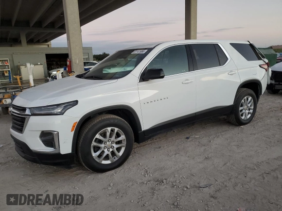 2023 Chevrolet Traverse LS z VIN 1GNERFKW3PJ256533, wystawiony jako Copart lot #81141984 z przebiegiem 12 213 mil mil oraz Szkoda całkowita • Salvage title. Historia ofert i sprzedaży dostępna na DreamBid. Obrazek 1.